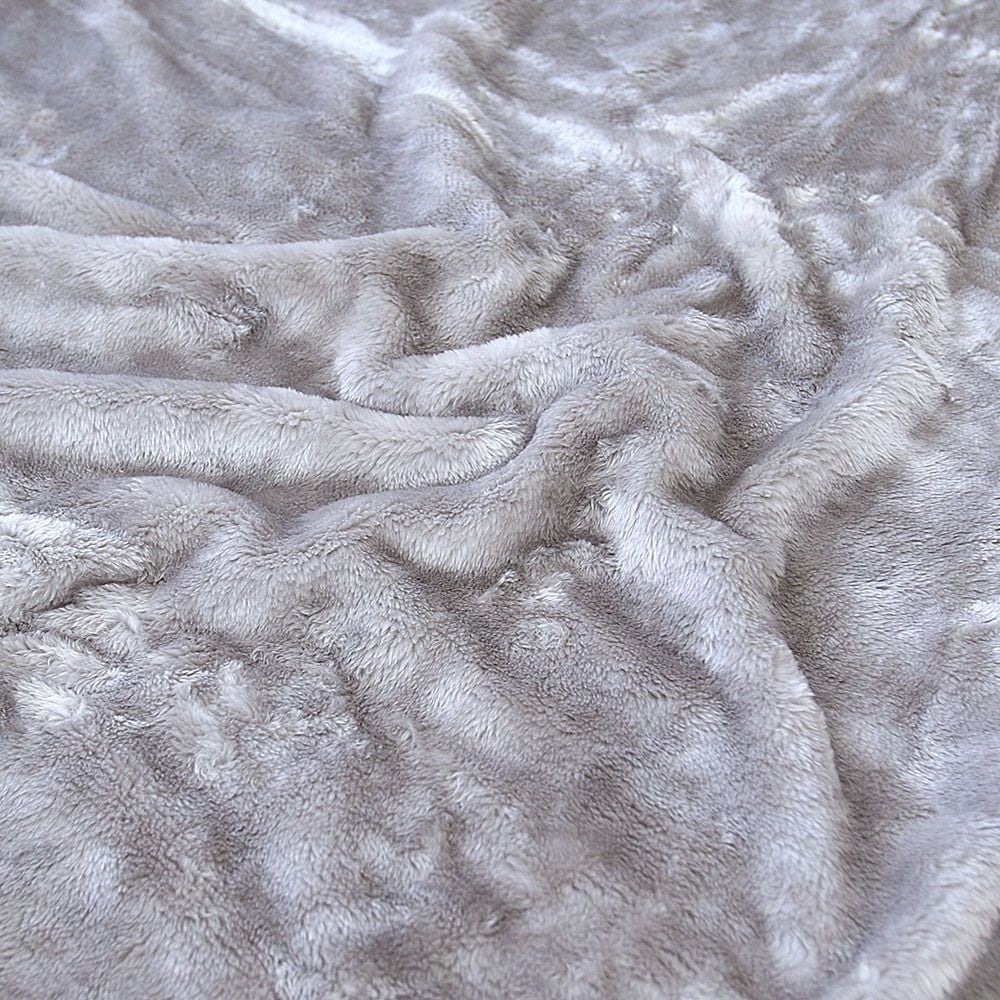 アクリルレーヨン混　ニューマイヤー毛布　１４０&times;２００ｃｍ　グレー, グレー, 140&times;200cm