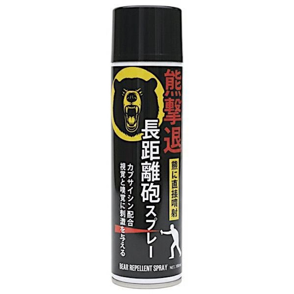 熊撃退 長距離砲スプレー 180mL, ブラック, 180ml