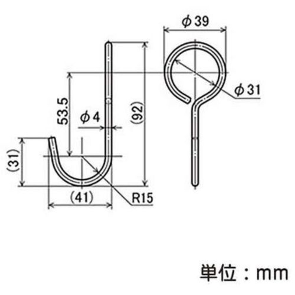 YAZAKI 矢崎化工 パイプフック金具A EF-1012A SUS, ステンレス, EF-1012A SUS