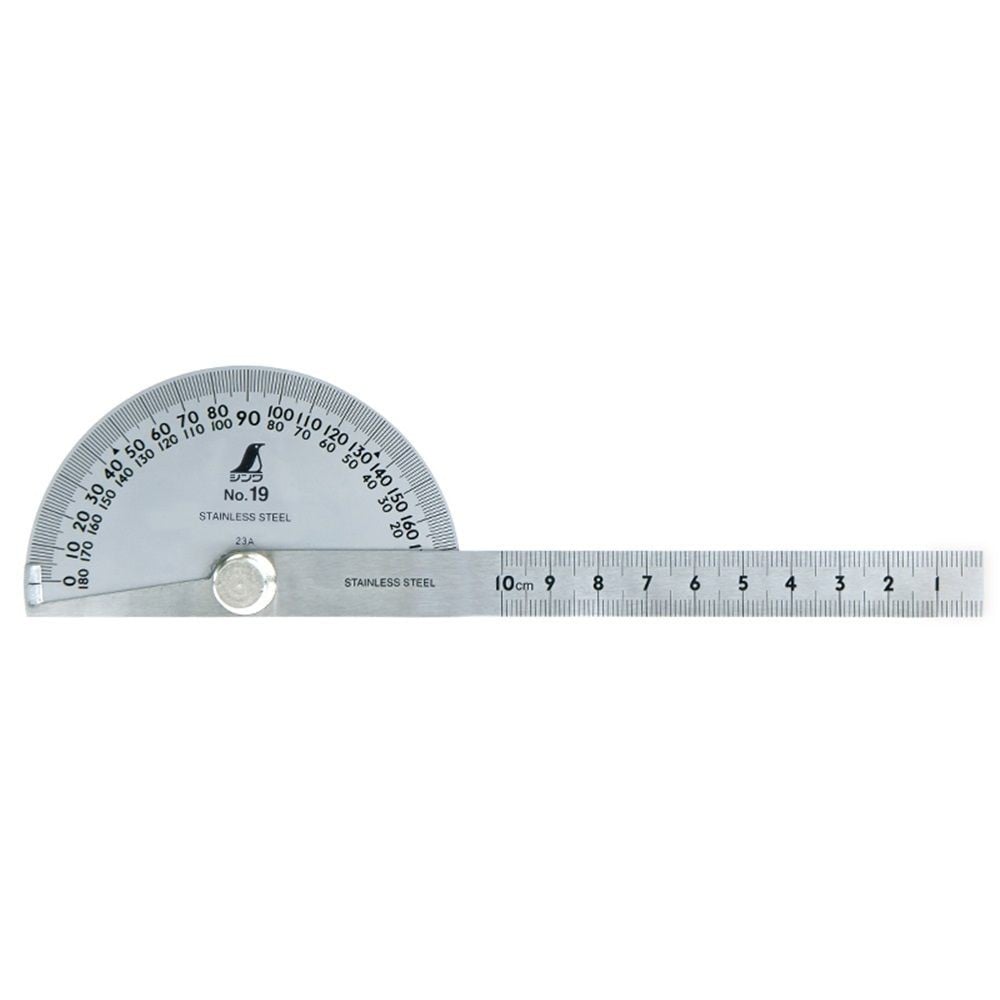 プロトラクター No19 シルバー&phi;90 竿目盛10cm, シルバー, 10cm