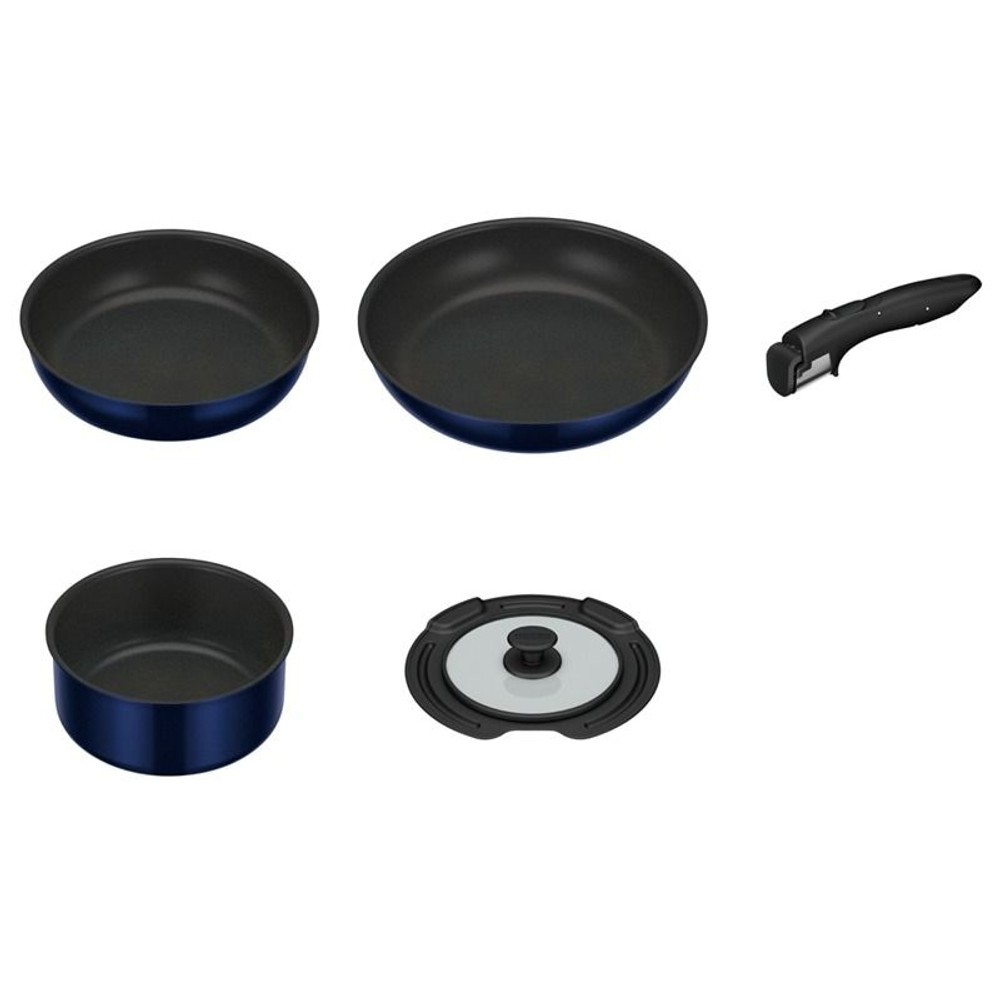 サーモス　ガス専用フライパン５点セット ＫＳＥー５Ａ ＤＰＢＬ, ディープブルー, 5点セット