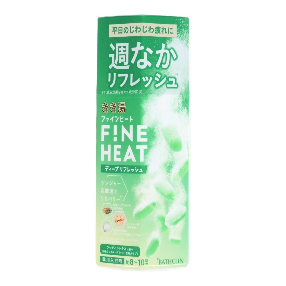 きき湯　ファインヒート　ディープリフレッシュ　ボトル　４００ｇ, マイルドグリーン(透明タイプ), 400g