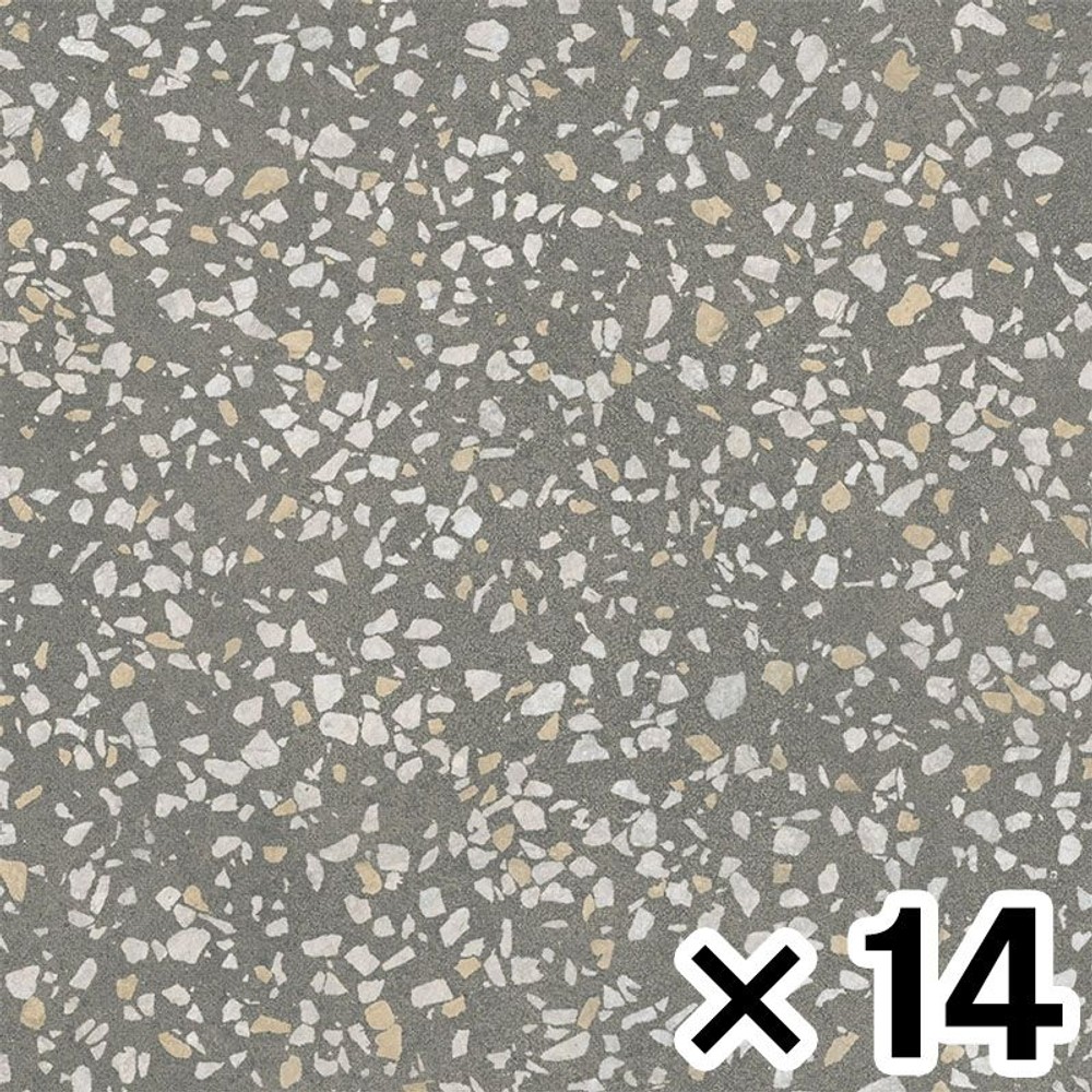 東リ ロイヤルストーン ＰＳＴ４１４６&times;14枚セット, グリジオテラゾー, 幅450mm&times;奥行450mm&times;高さ3mm