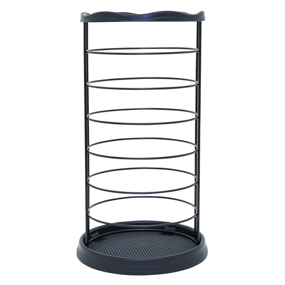 ワイヤー傘立て　丸型　ブラック, ブラック, 丸型