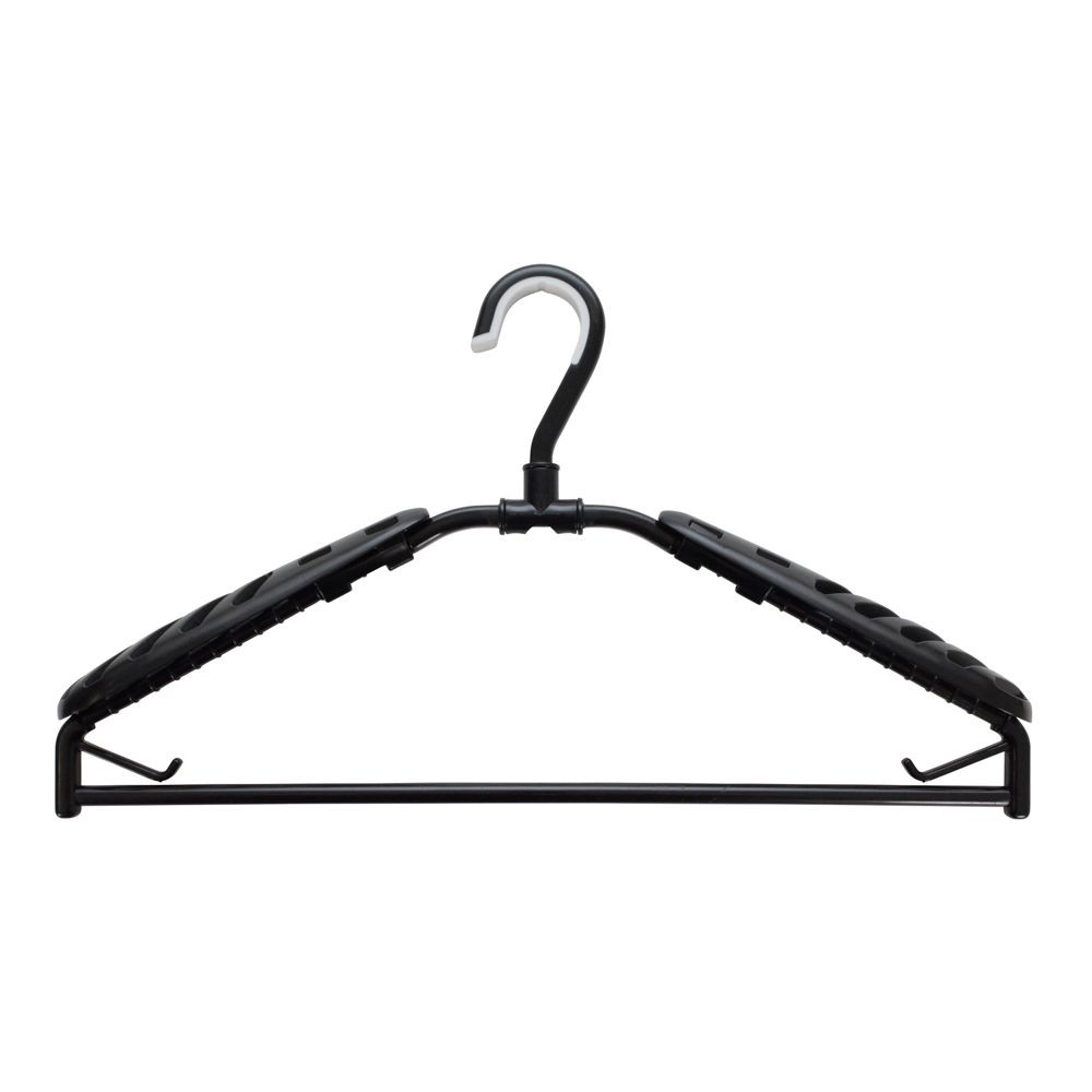 スライド式肩パットハンガー　２個　ブラック, ブラック, 2個入