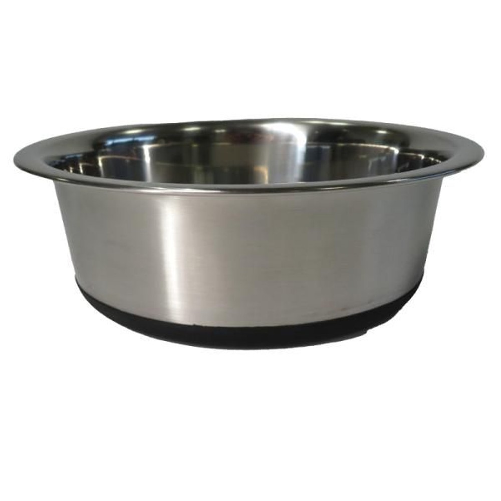 ペット用ステンレス皿型食器すべり止め付き, シルバー, 13.5cm