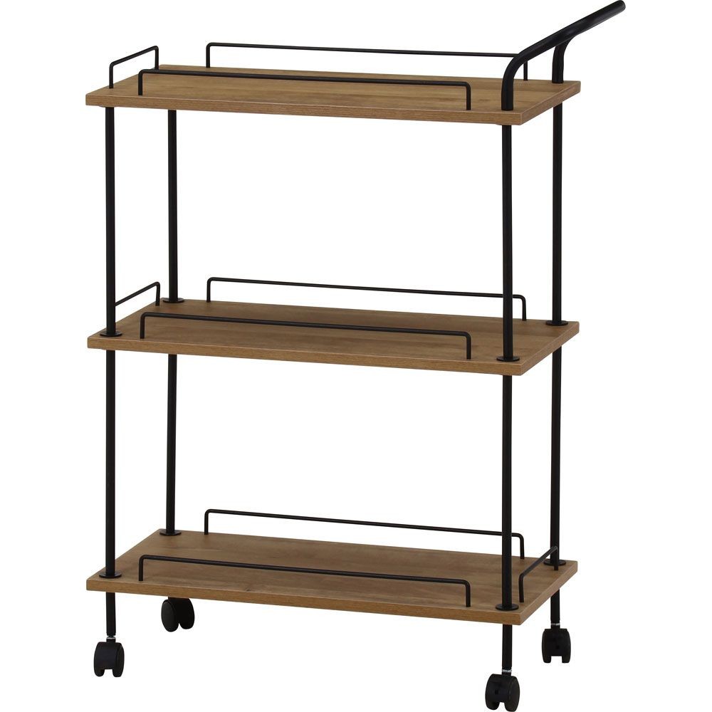 不二貿易 ＥＺＢＯツイストロック　キッチンカート　ＯＡＫ　ＮＡ【メーカー直送・代引不可】, ナチュラル, 幅680mm&times;奥行300mm&times;高さ900mm