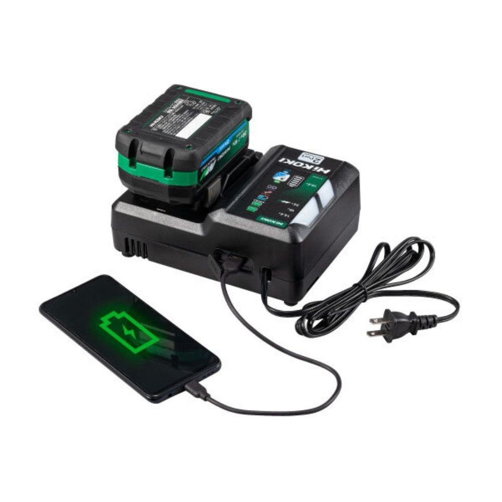 HiKOKI ハイコーキ スターターキット2 (2L) ※2ポート急速充電器 UC18YDML + スライド式リチウムイオン蓄電池 BSL1240M 10.8V4.0Ah ×2個 + システムケース2, ブラック/グリーン, スターターキット