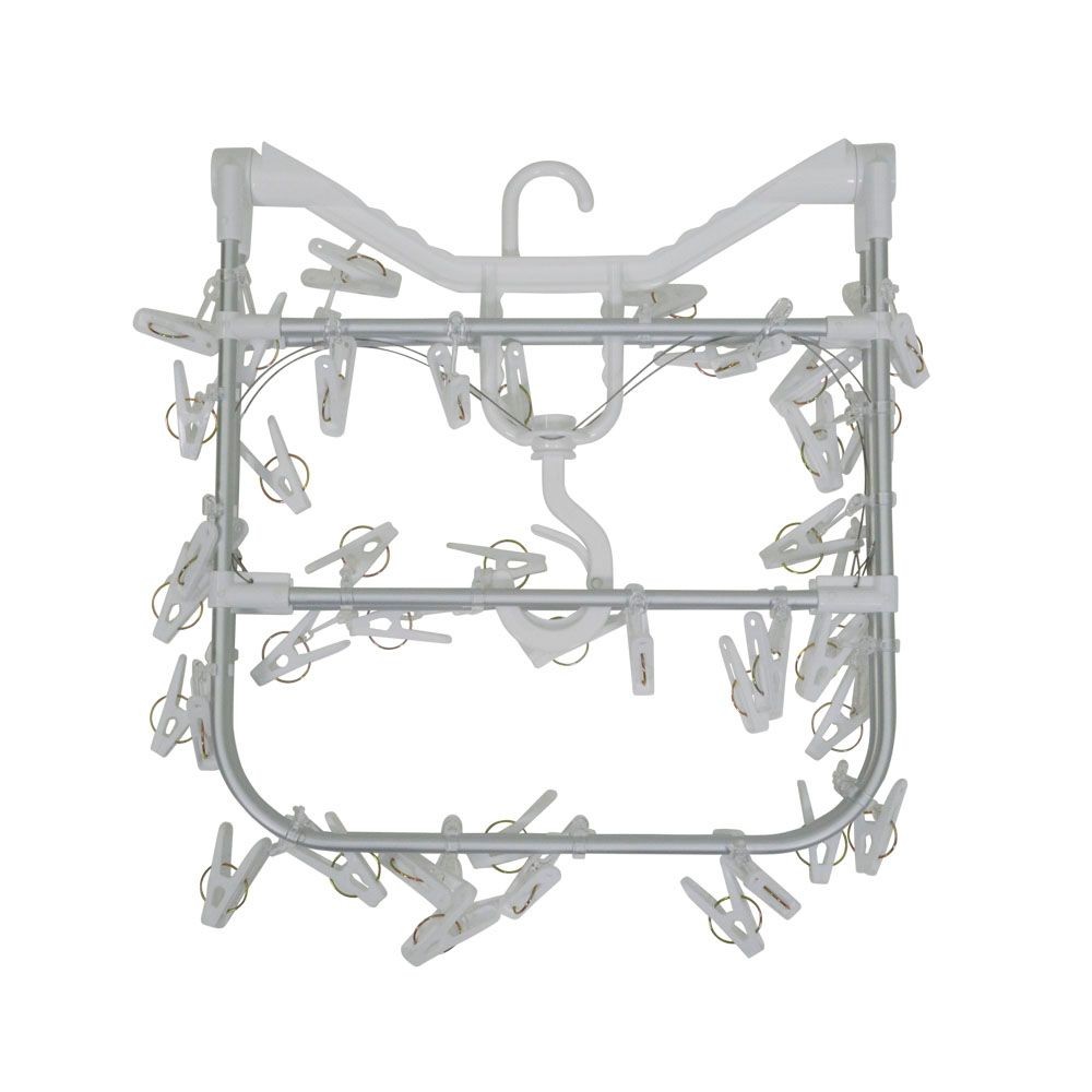 WIZ'A ウィザ 部屋干しアルミ洗濯ハンガー４２ピンチ, ホワイト, 42P