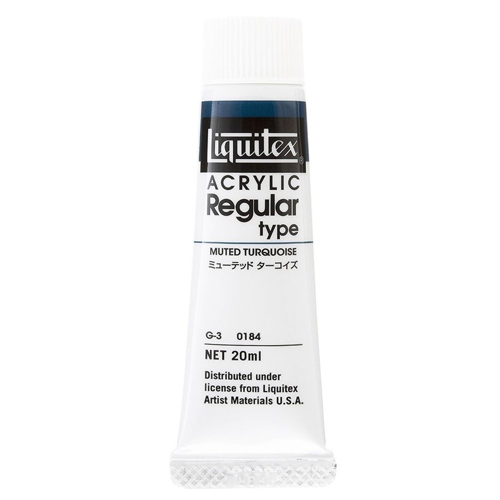 【水性アクリル絵具】リキテックスレギュラー6号チューブ(20ml) 184ミューテッド ターコイズ, 184ミューテッド ターコイズ, 6号チューブ(20ml)