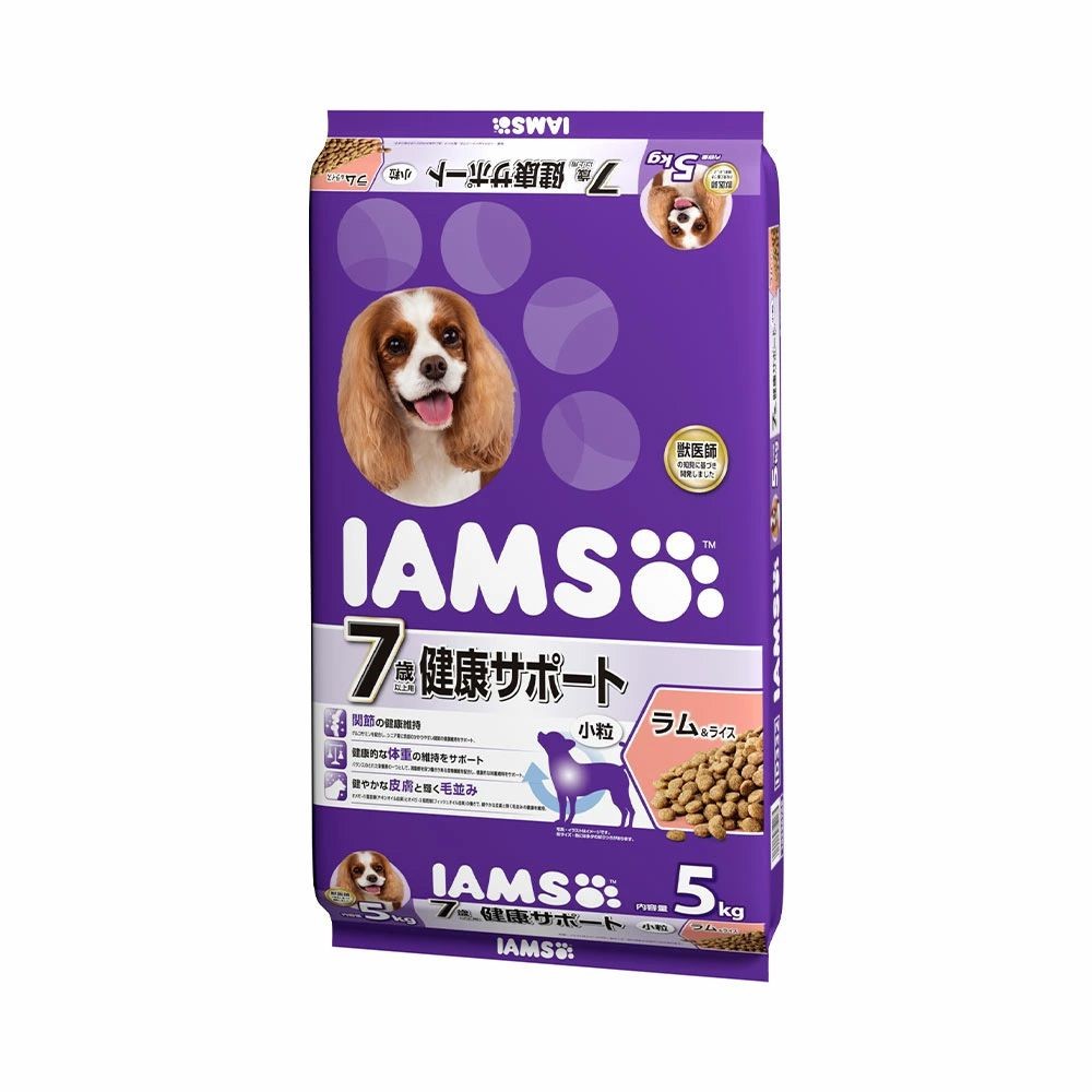 アイムス IAMS 7歳以上用 健康サポート ラム&ライス 小粒 5kg, ラム&ライス小粒, 5kg