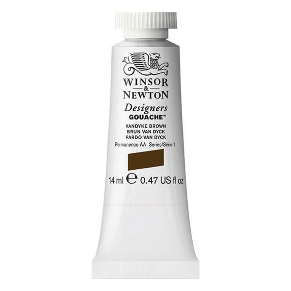 W&N デザイナーズ・ガッシュカラー 14ｍｌ チューブ 676 バンダイブラウン, 676 バンダイブラウン, 14mmチューブ
