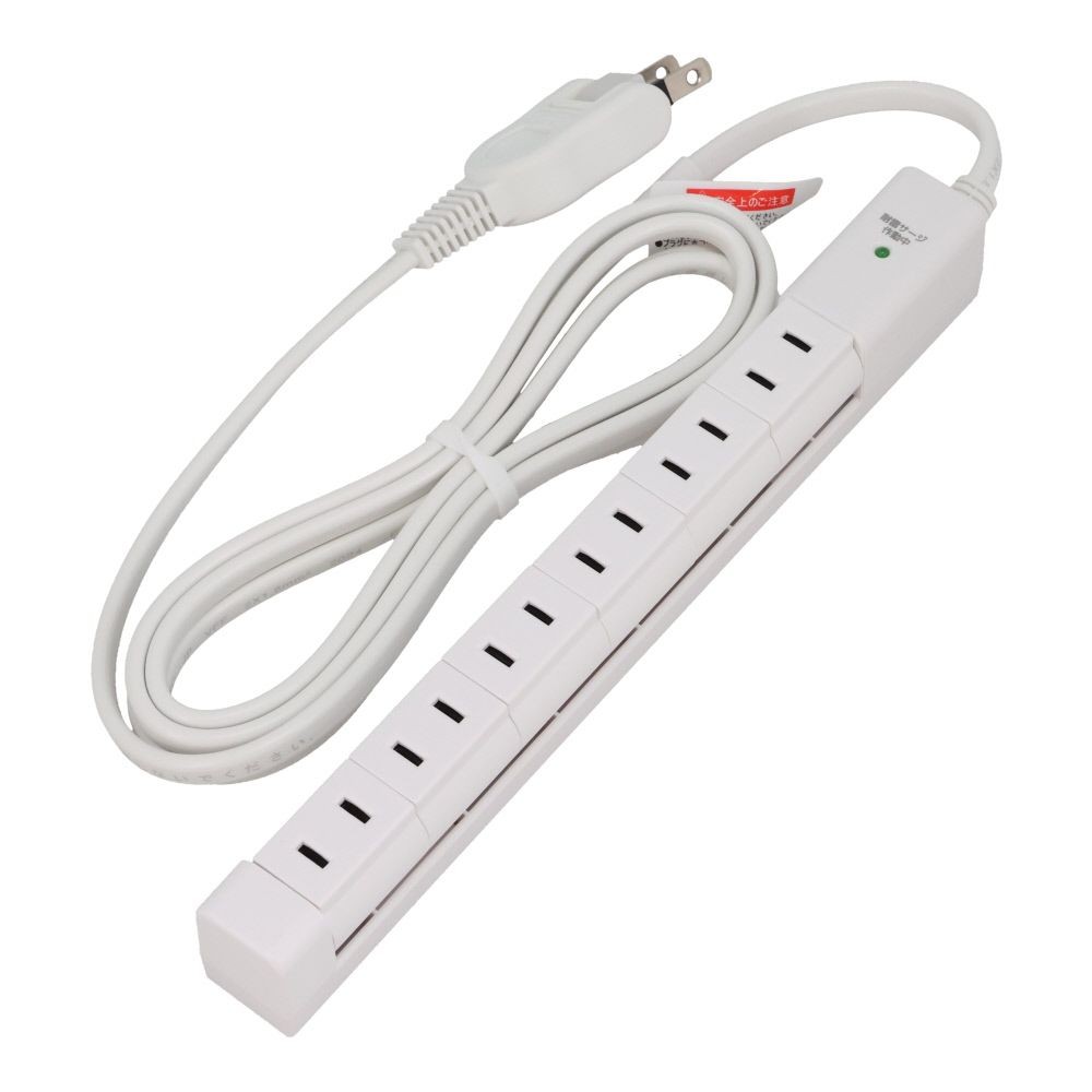 WIZ'A ウィザ 断線に強い6個口回転ソケットタップマグネット付, ホワイト, 2.0m