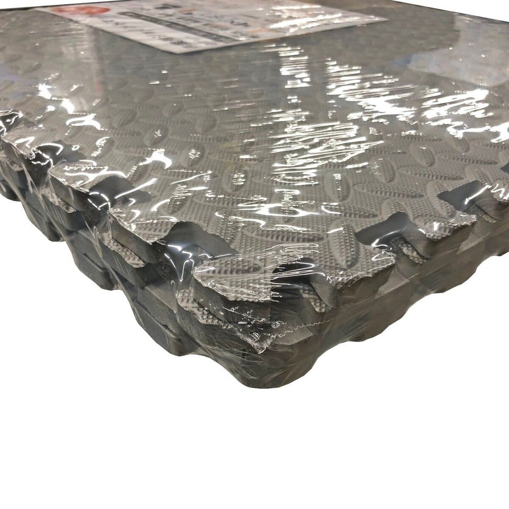 作業用ジョイントマット 60cm&times;60cm&times;1.2cm 4枚組, ブラック, 60&times;60