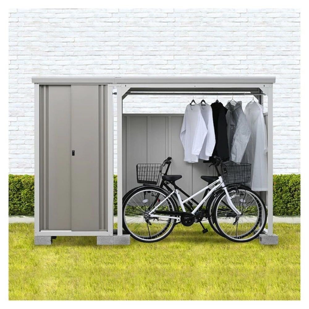 グリーンライフ サイクルダシーレ CD-1818 ガレージ 収納 屋根 自転車, チタングレー, 幅1850mm&times;奥行815mm&times;高さ1835