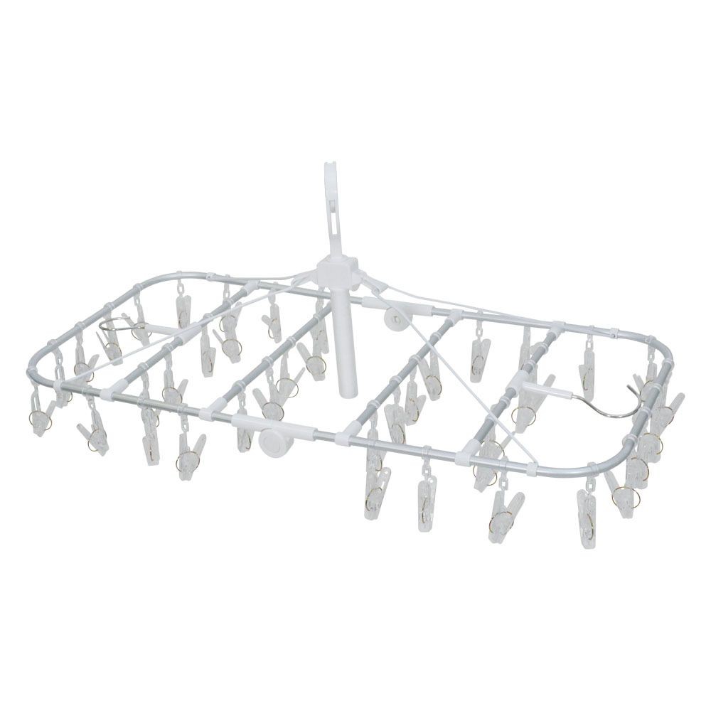 WIZ'A ウィザ ハンドル付アルミ洗濯ハンガー４０ピンチ, ホワイト, 40P