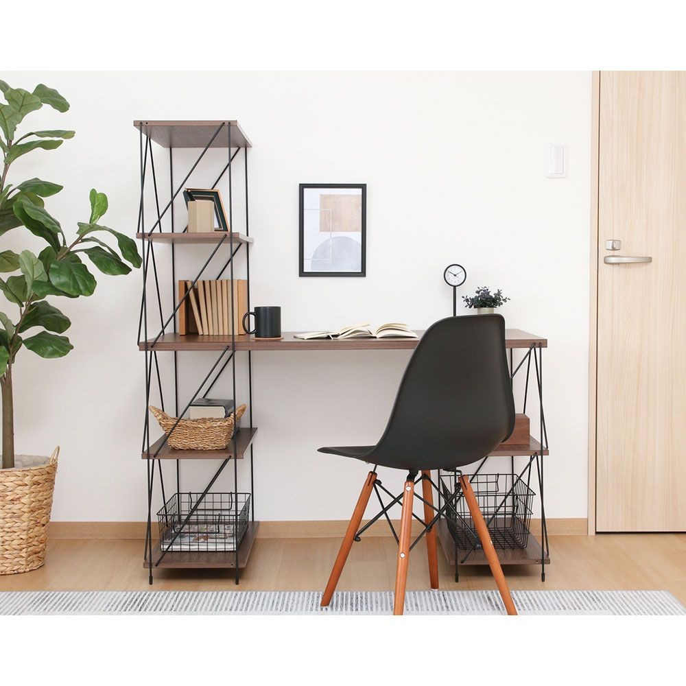 不二貿易 ＥＺＢＯ　ワイヤーデスク　ＭＢＲ【メーカー直送・代引不可】, ブラウン, 幅1220mm×奥行620mm×高さ1360mm