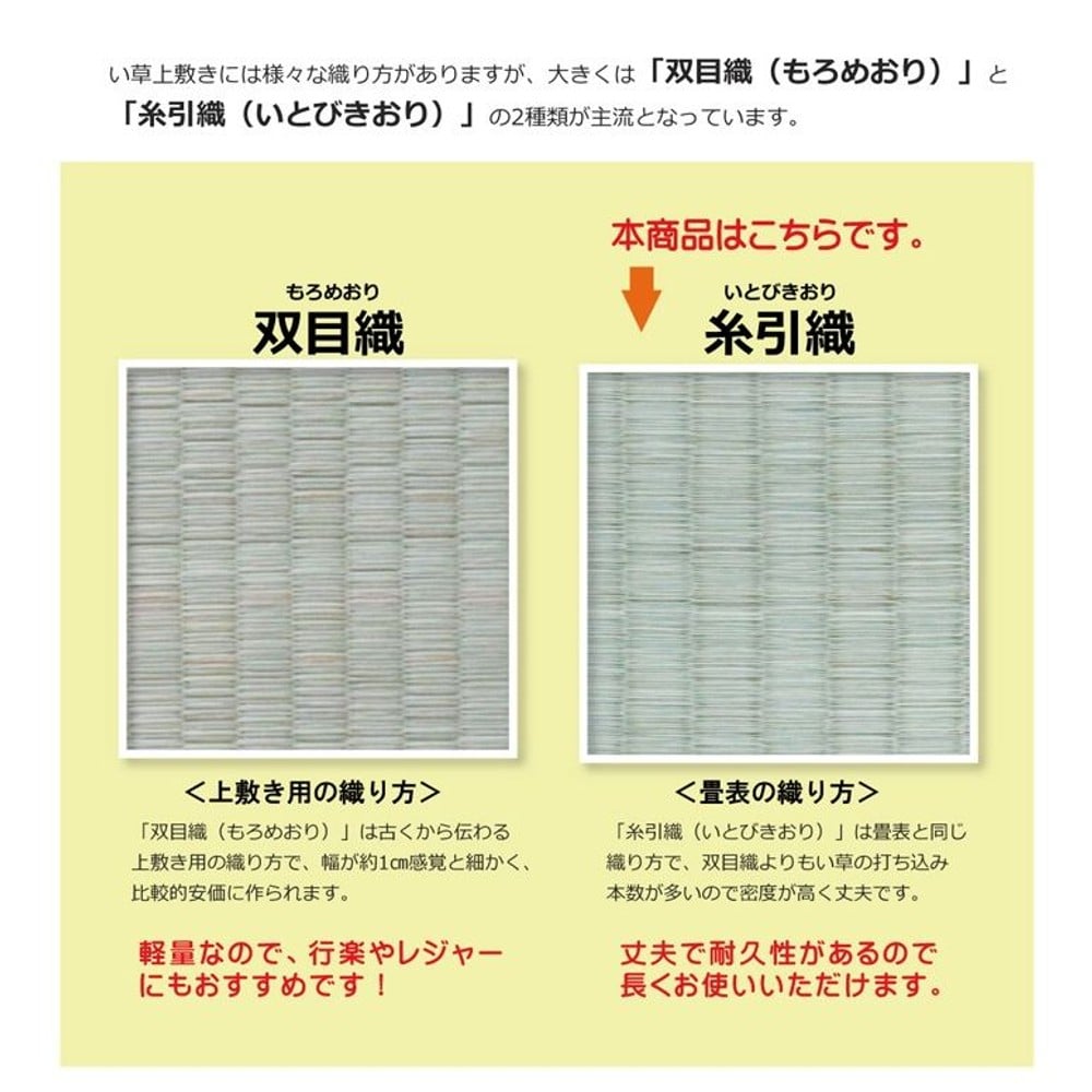 純国産 い草 上敷き カーペット 糸引織 『柿田川』 江戸間 【メーカー直送・代引不可】, い草, 江戸間2畳(約176&times;176cm）