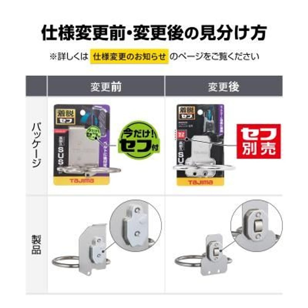 TAJIMA（タジマ）　セフ工具ホルダーステン ハンマー3穴（セフ別売）　SFKHS-H3, シルバー, 3穴