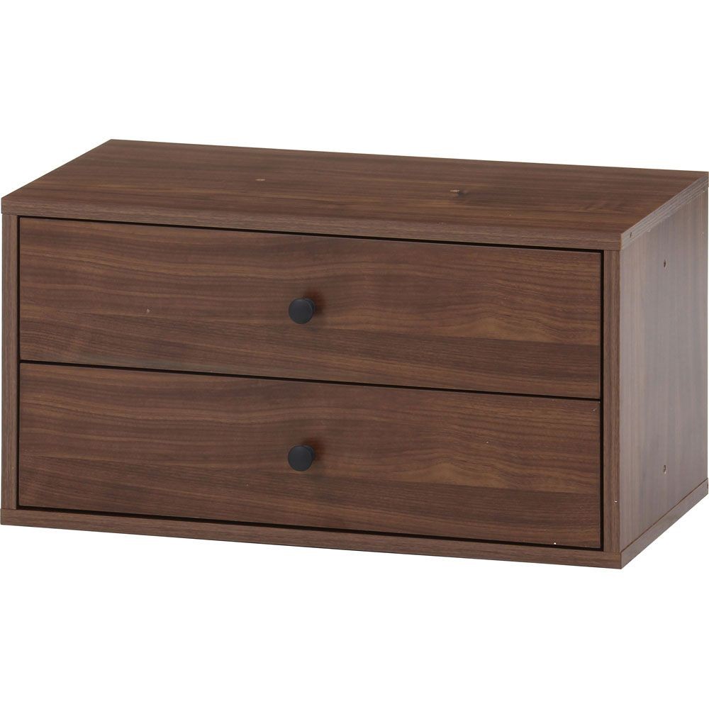 不二貿易 ＥＺＢＯ　コネクトボックス　引出２杯　ＭＢＲ【メーカー直送・代引不可】, ブラウン, 幅600mm&times;奥行320mm&times;高さ310mm