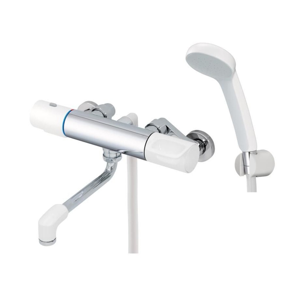 INAX サーモスタット式シャワーバス水栓 樹脂ハンドル エコフルシャワー 一般地 RBF-911, メッキ＋ホワイト, RBF-911