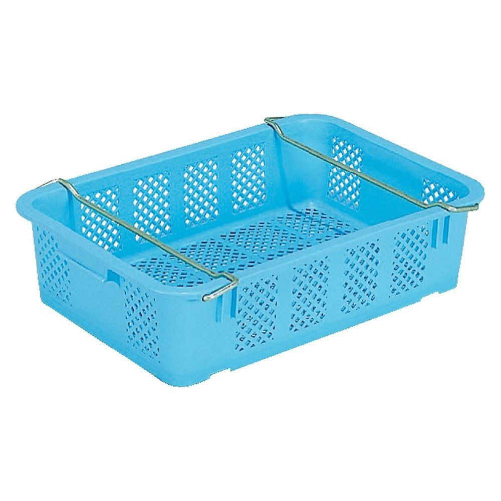 サンコー サンテナー A#40 PP ハンドル付 ライトブルー 104001-01 &times;10個セット【メーカー直送・代引不可】【法人限定】, ライトブルー, 10P