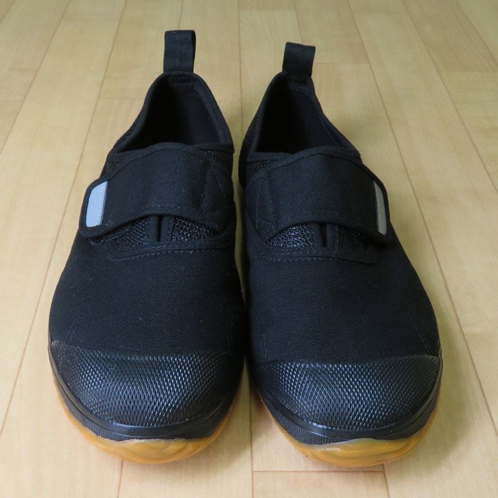 先芯入りワンタッチベルトシューズ　黒, BK（24.5）, 24.5cm