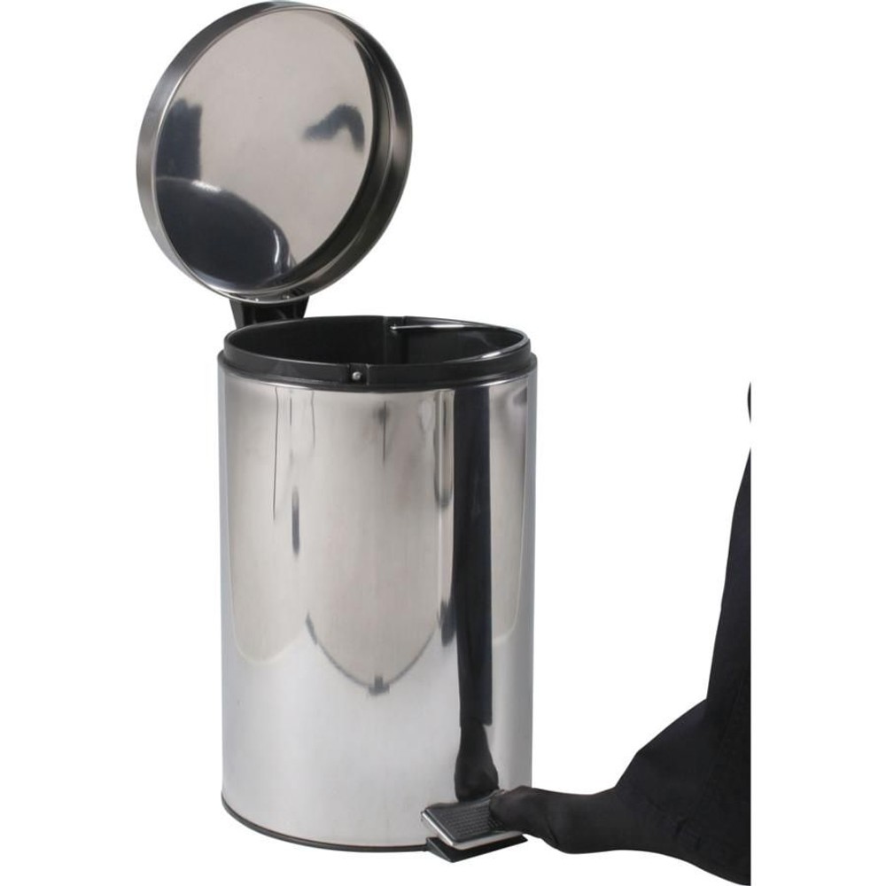 ステンレス　ラウンドペダルペール【メーカー直送 代引不可】, ステンレス, 5.0L