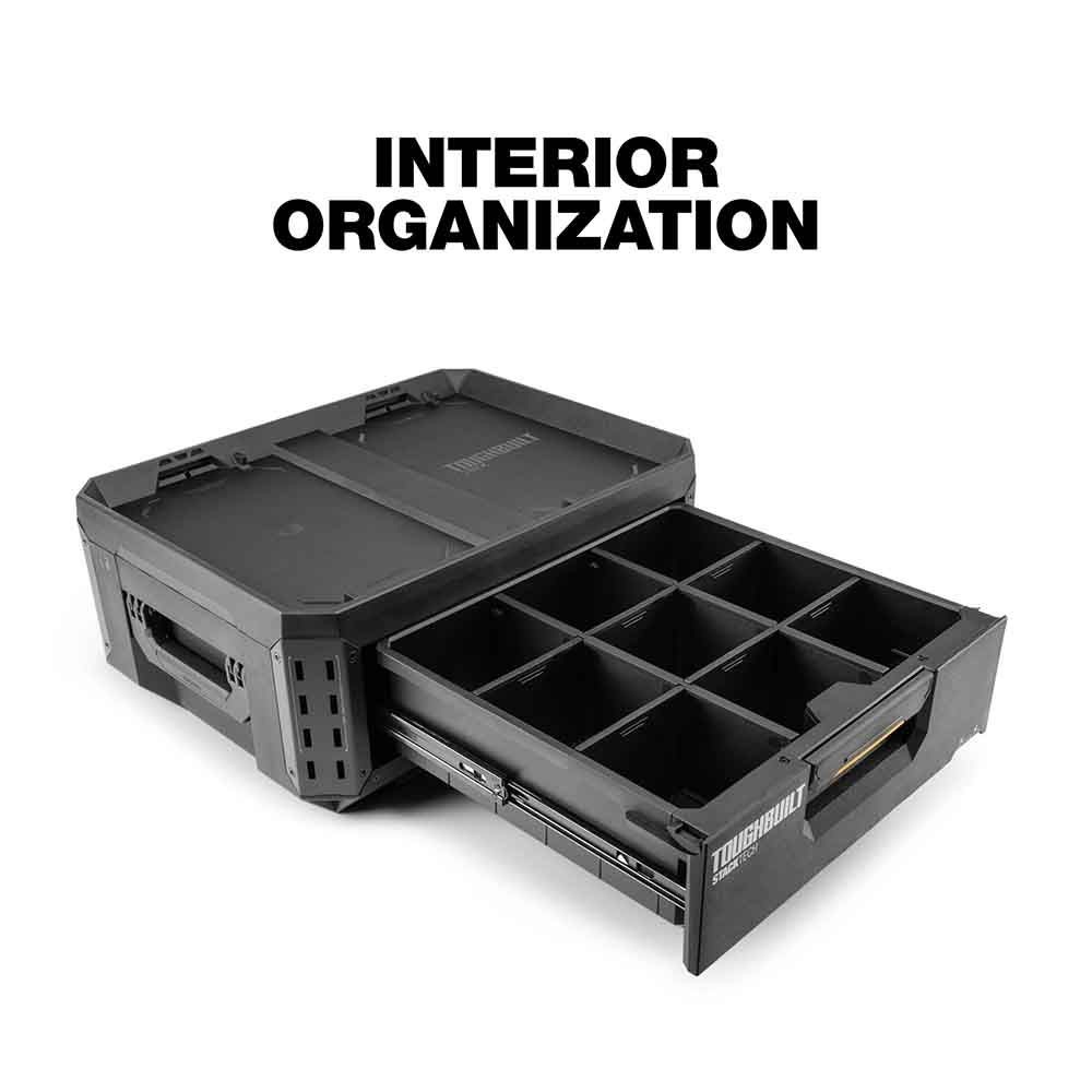 TOUGHBUILT（タフビルト）STACK TECH(スタックテック) 　1段引き出しツールボックス, ブラック, TB-B1-D-30-1