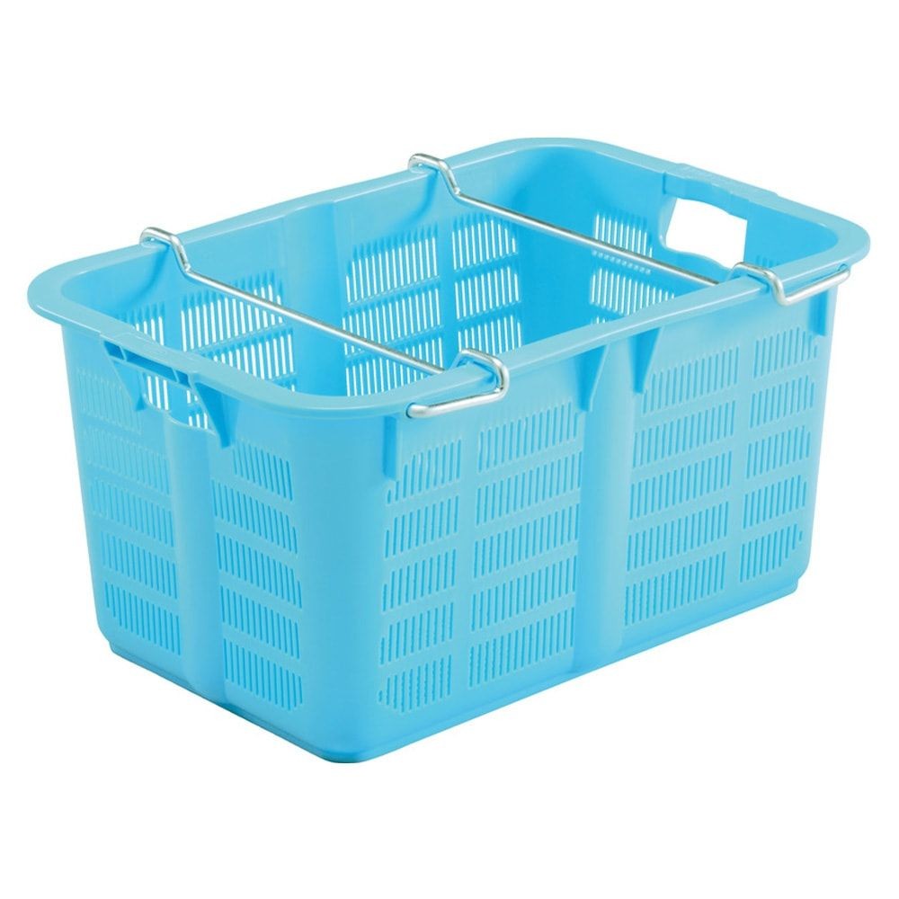 サンコー サンテナー A#50N ハンドル付 ライトブルー 103905-01 ×5個セット【メーカー直送・代引不可】【法人限定】, ライトブルー, 5P