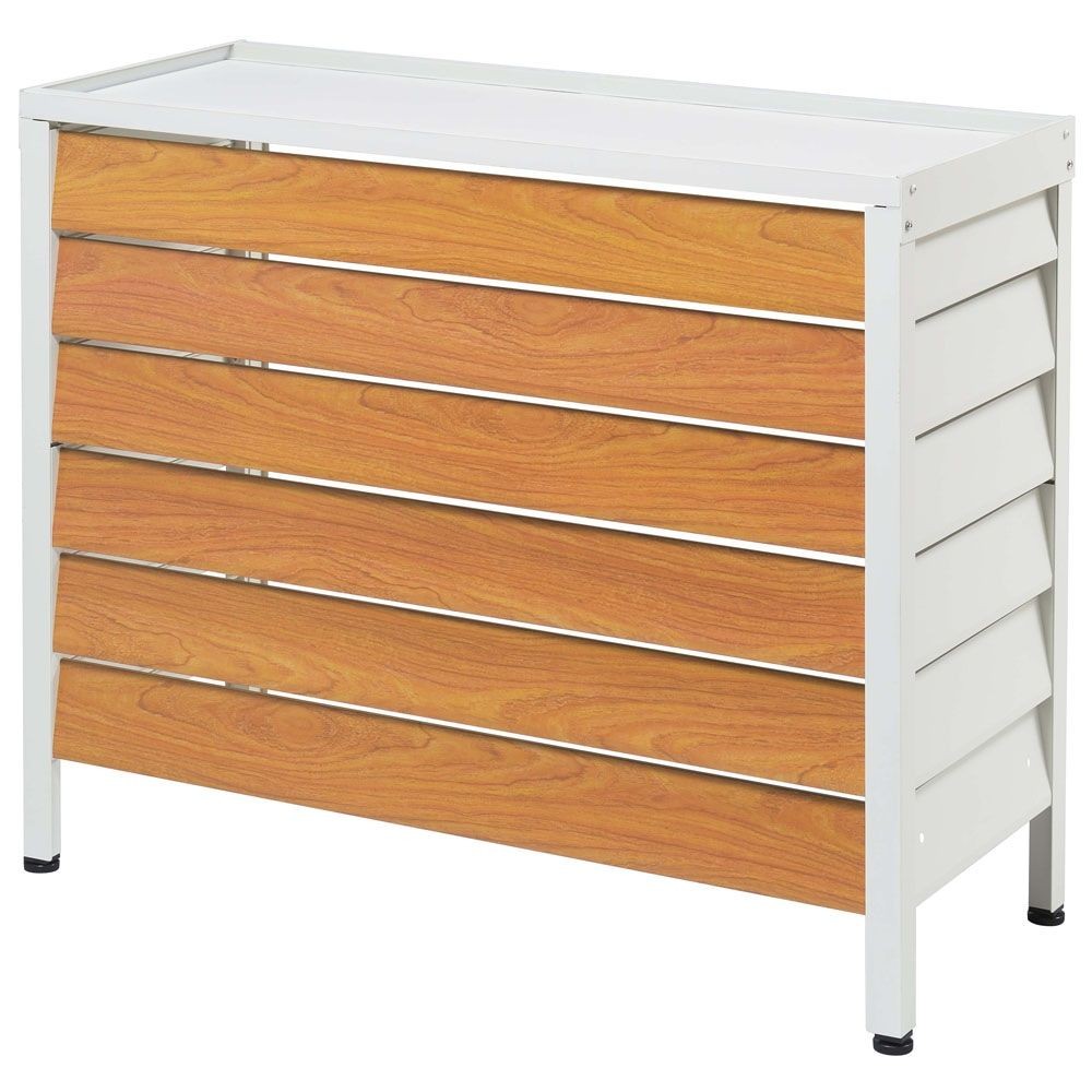 SANKA  アルミ室外機カバー  ルーバー標準【メーカー直送・代引不可】, ホワイト, 標準