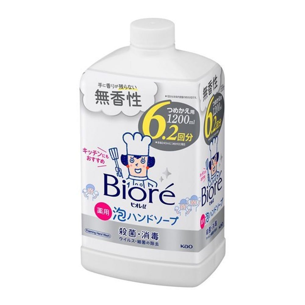 ビオレｕ　泡ハンドソープ　無香性　つめかえ用　１２００ｍｌ, 無香性, 1200ml