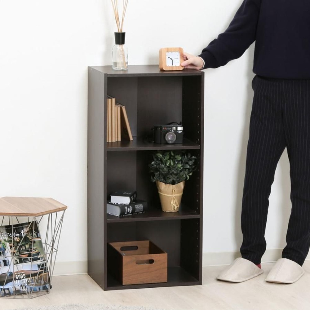 カラーボックス　可動棚3段【メーカー直送・代引不可】, ホワイト, 3段