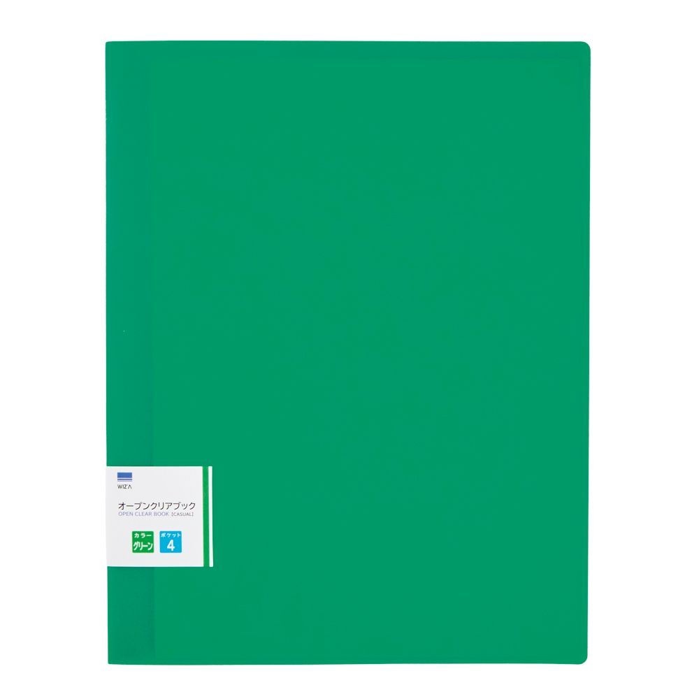 ウィザ WIZ'Aオープンクリアブックカジュアル Ａ4 ４ポケット, ブルー, A4