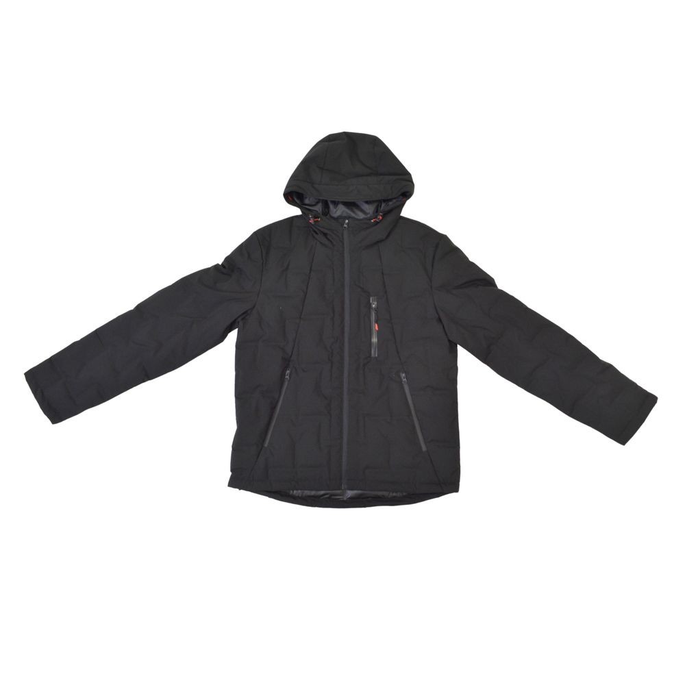 アウターシームレスダウンジャケット ブラック, ブラック, Lサイズ