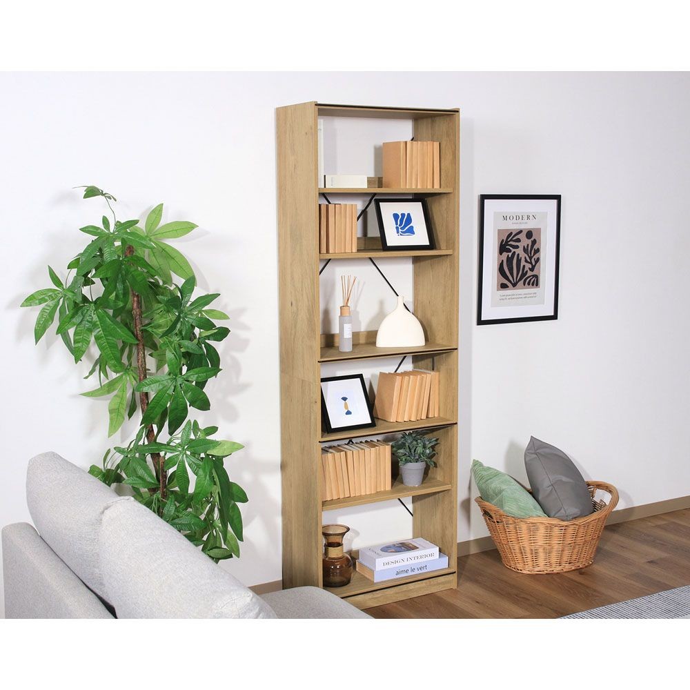 不二貿易 ＥＺＢＯオープンラック６段　ＯＡＫ　ＮＡ【メーカー直送・代引不可】, ナチュラル, 幅600mm×奥行306mm×高さ1800mm