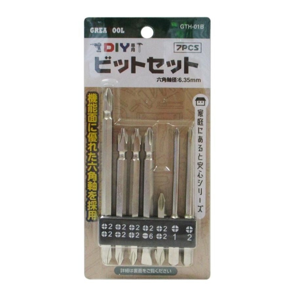 グレートツール ビットセット 7pcs GTH-01B, ビットセット, GTH-01B