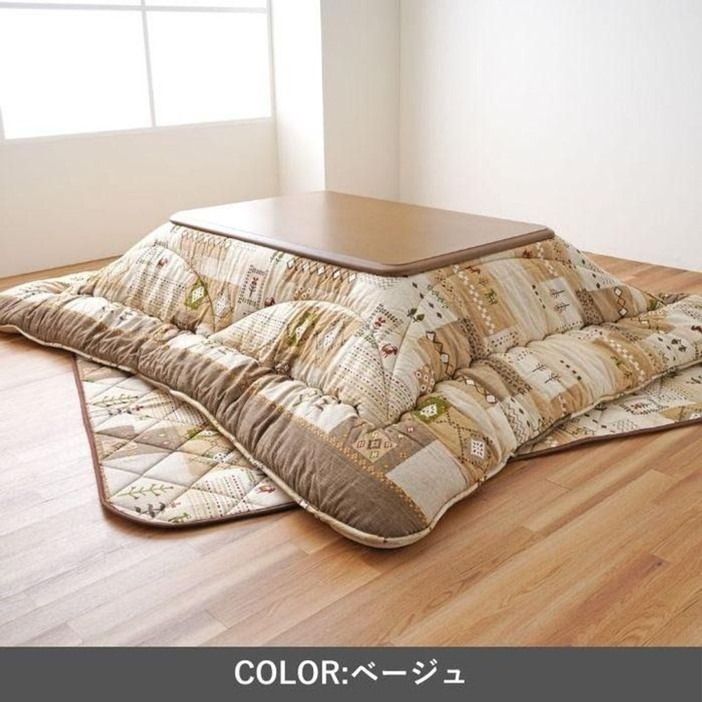 イケヒコ こたつ布団 掛敷セット 『アムル』 掛布団 約205&times;285cm/敷 約190&times;260cm  ベージュ 【メーカー直送・代引不可】, ベージュ, 205&times;285cm