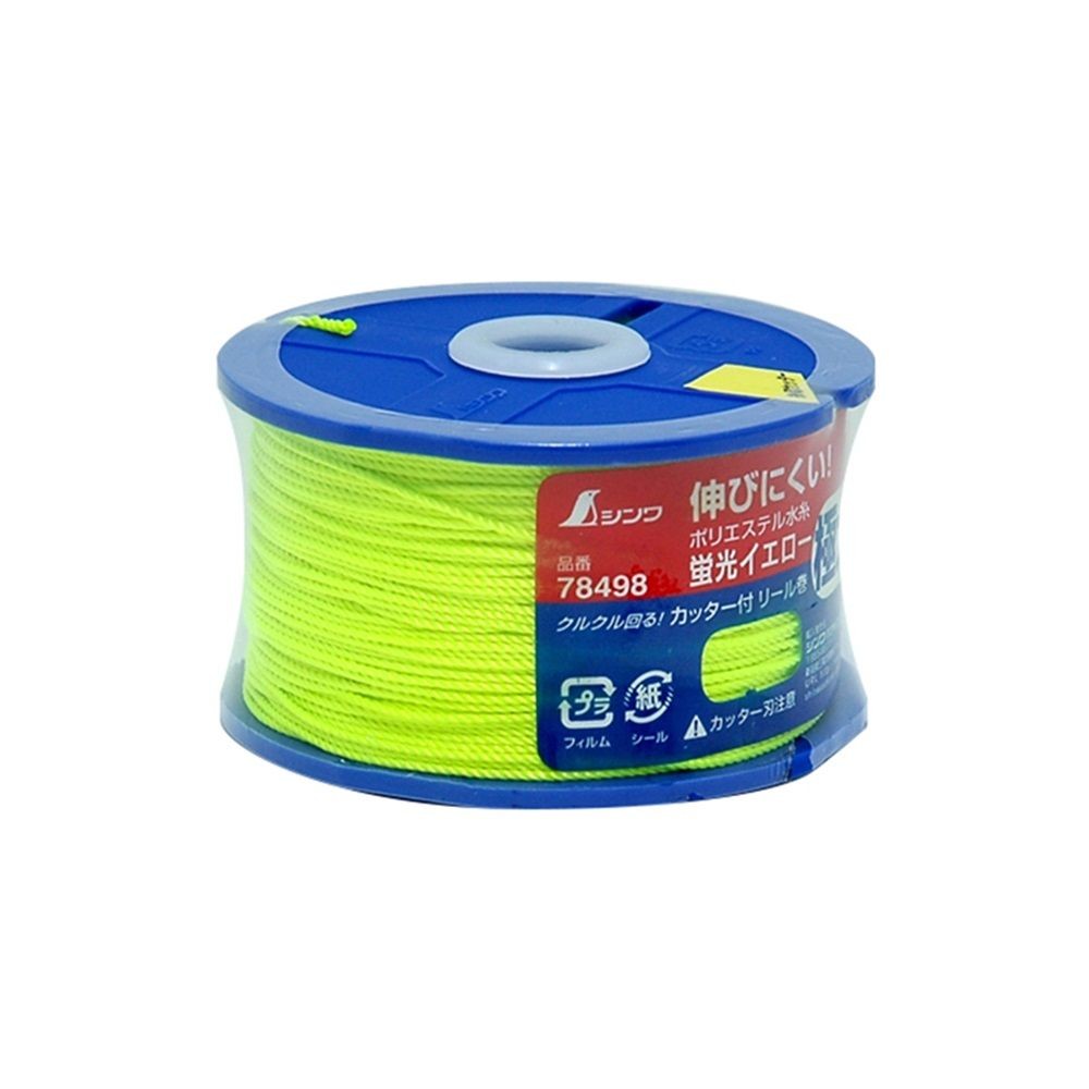 ポリエステル水糸 リール巻 極太1.2mm 120m 蛍光イエロー, イエロー, 1.2mm 120m
