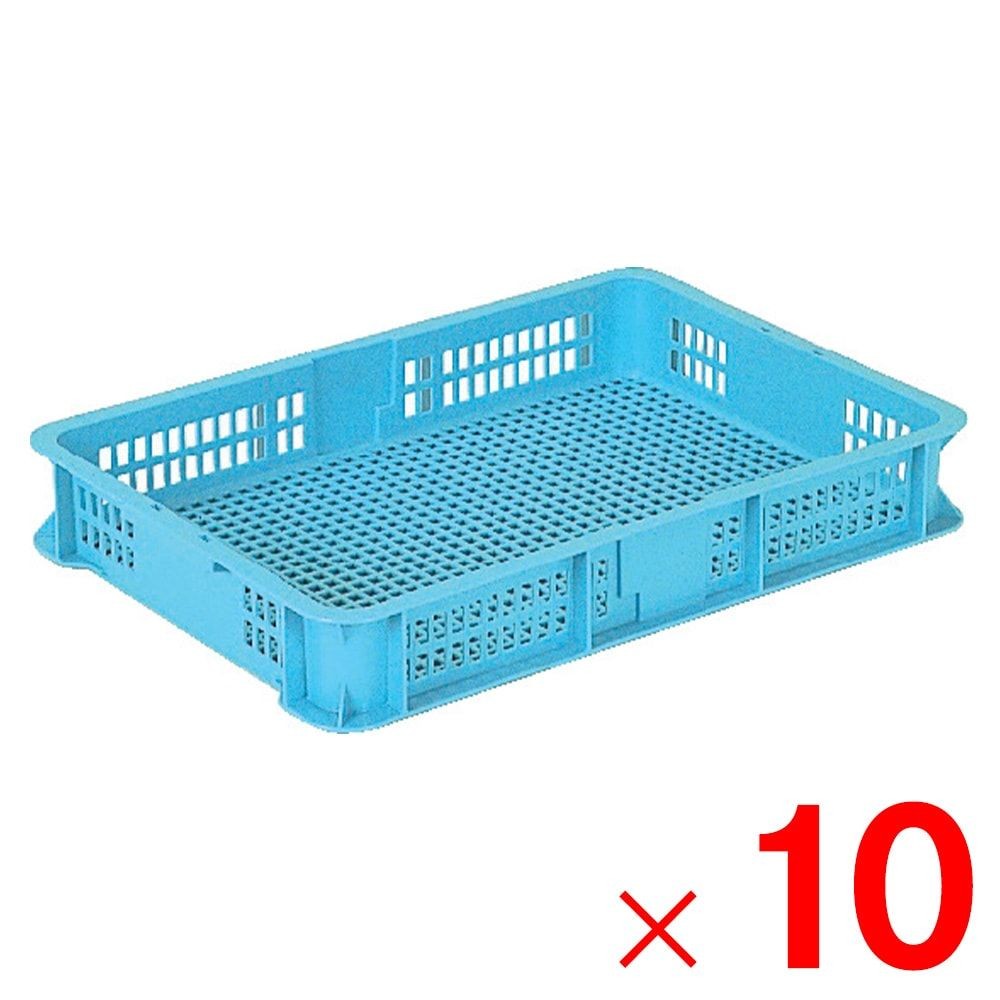 サンコー サンテナー B#18-5 M 網目 ライトブルー 102001-00 ×10個セット【メーカー直送・代引不可】【法人限定】, ライトブルー, 10P