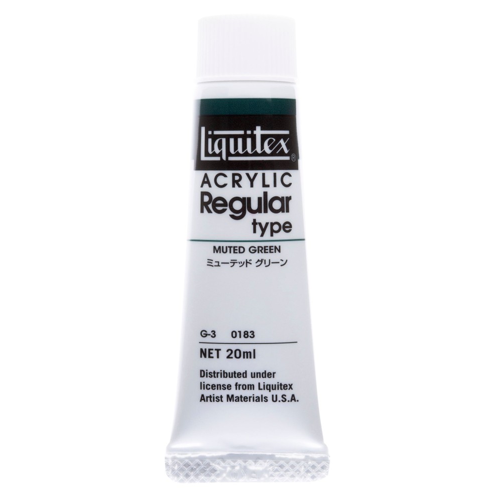 【水性アクリル絵具】リキテックスレギュラー6号チューブ(20ml) 183ミューテッド グリーン, 183ミューテッド グリーン, 6号チューブ(20ml)