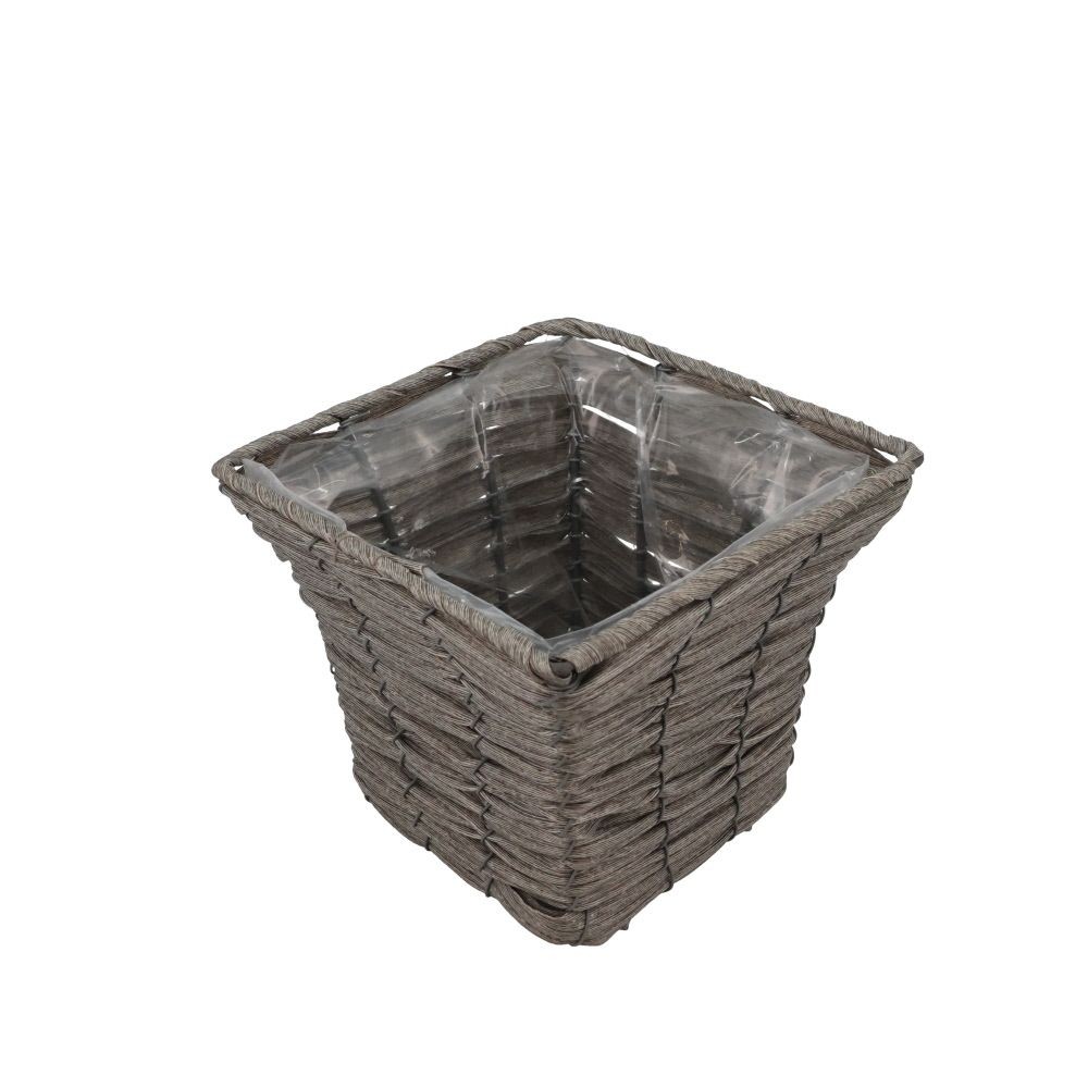 ビニールバスケットＬ角, グレー, Lサイズ