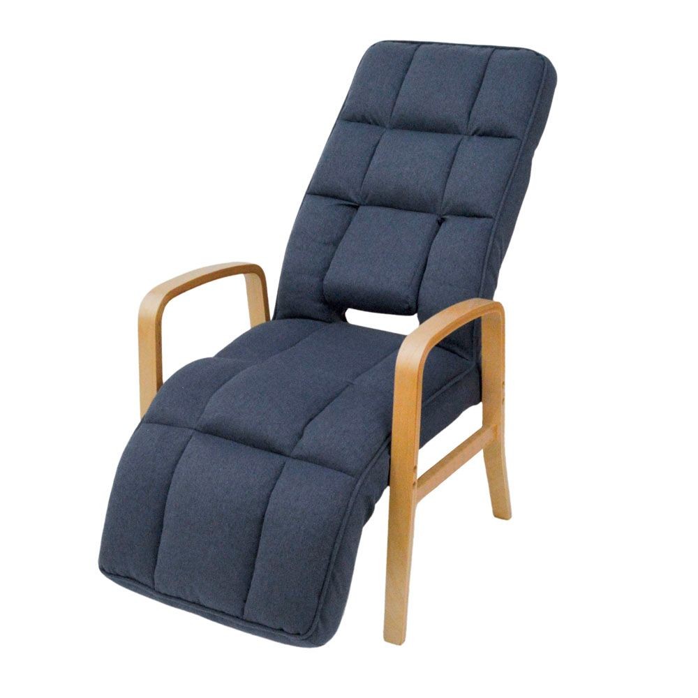 腰楽脚楽リラックスチェア, ネイビー, 幅910mm×奥行535mm×高さ380mm