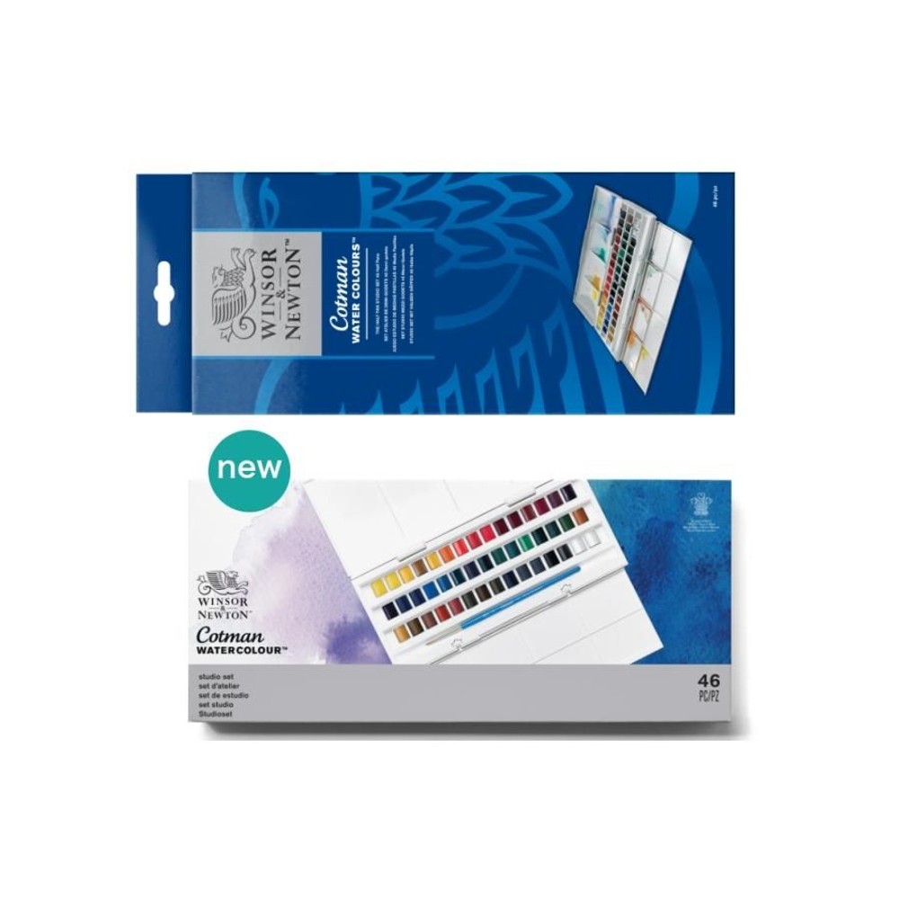 W&N コットマン ハーフパン40色（45個入り） スタジオセット 18909471 ウィンザー＆ニュートン, ハーフパン40色45個, 45個入