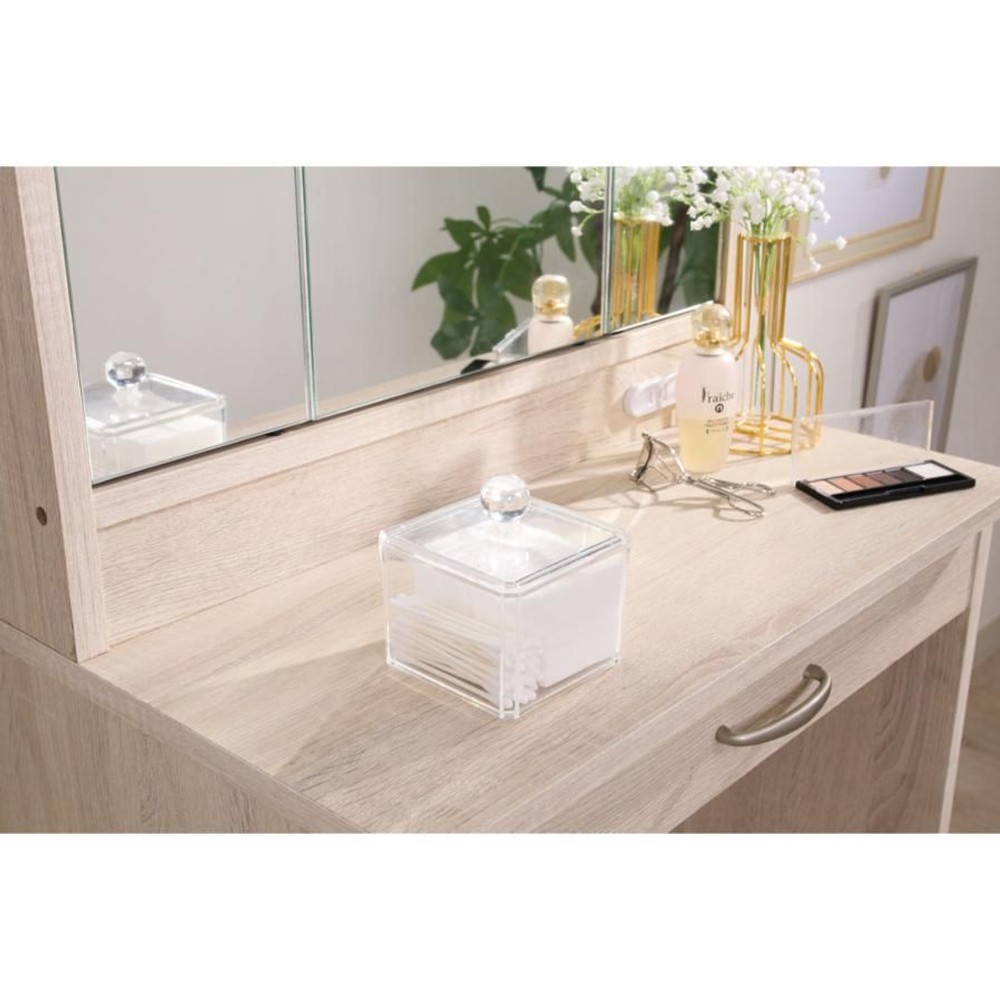 不二貿易  ＰＳコスメ収納　蓋つき小物入れ 【メーカー直送 代引不可】, クリア, 14381
