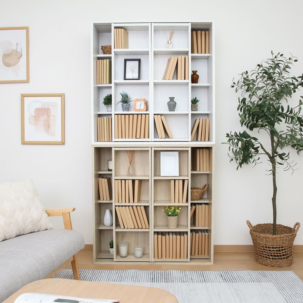 不二貿易 ダブルスライドラック　オークＷＨ　ＤＳ９０９０【メーカー直送・代引不可】, ホワイト, 幅890mm&times;奥行290mm&times;高さ890mm