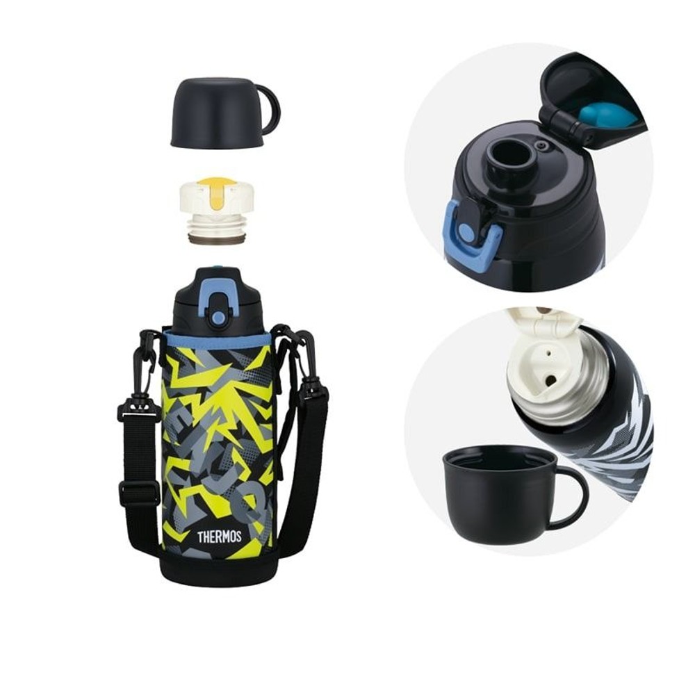 サーモス　真空断熱２ウェイボトル　ＦＪＪー８０２ＷＦ　ＢＫＹ, ブラックイエロー, 800ml