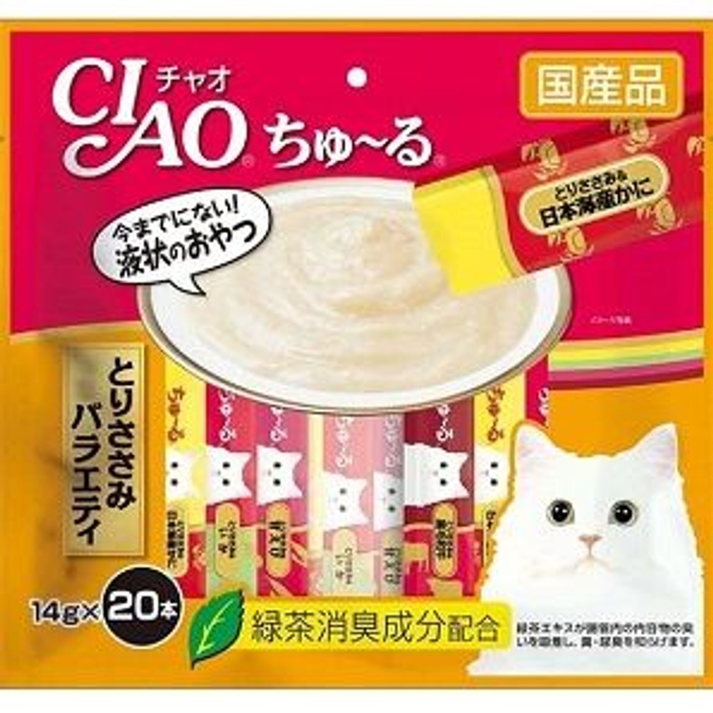 チャオ　ちゅーる　とりささみバラエティ　１４ｇ&times;２０, -, 20本入り
