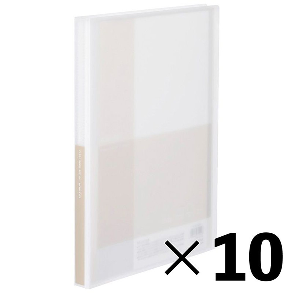 【10冊セット】 商品名： クリヤーブック　Glassele　A4・40枚【メーカー直送・代引不可】, オフホワイト, A4縦