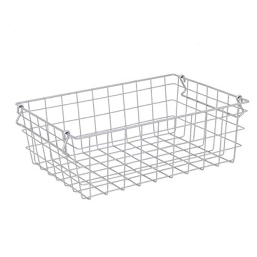 積み重ねできるワイヤーバスケット　シルバー, シルバー（M）, Mサイズ